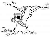 malowanki domek na drzewie do druku online 1