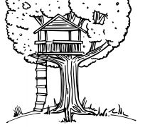 malowanki domek na drzewie do pobrania online 1