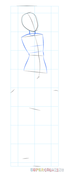 jak narysować dziewczynkę anime krok 2