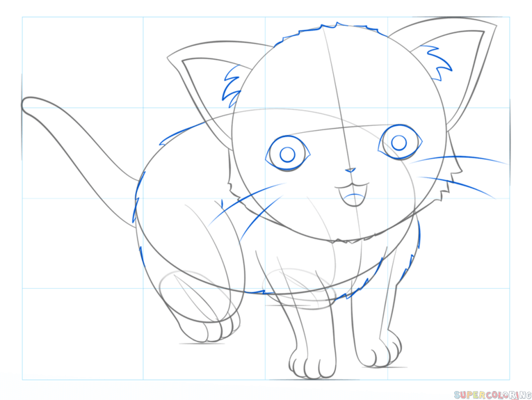 jak narysować kota animę krok 7