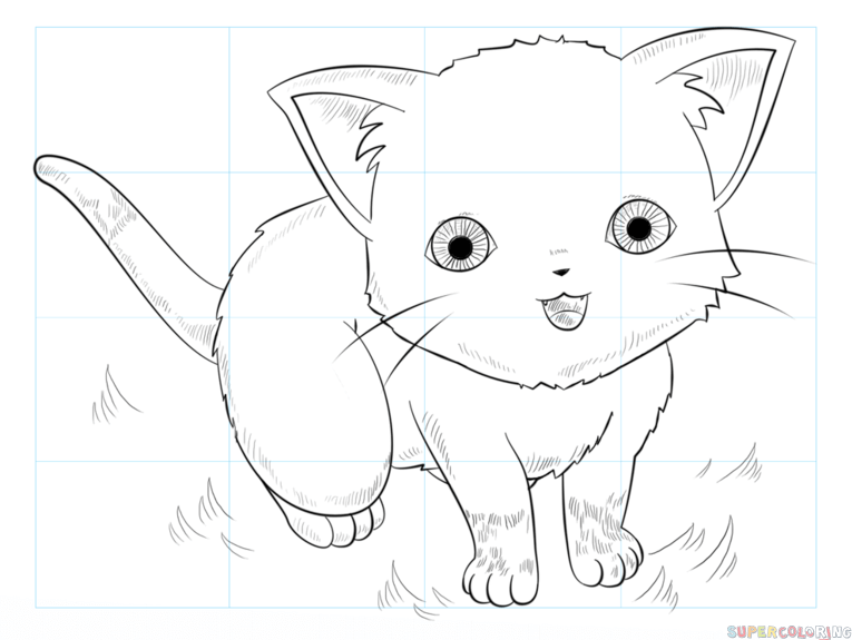 jak narysować kota animę krok 9
