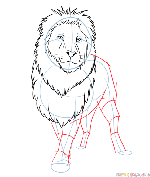 jak narysować lwa z bajki krok 5