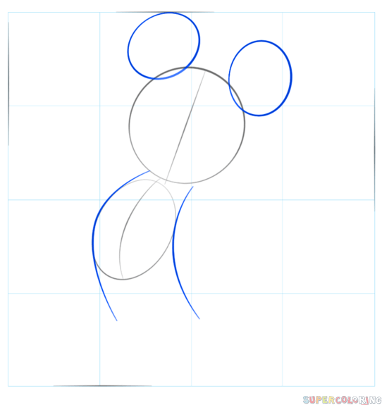 jak narysować myszka miki krok 2
