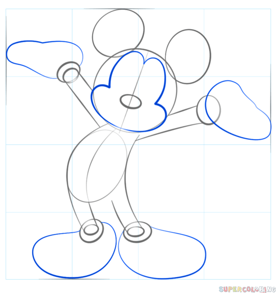 jak narysować myszka miki krok 5