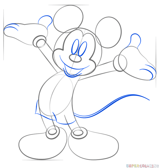 jak narysować myszka miki krok 6