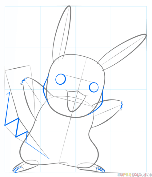 jak narysować pikaczu z pokemon krok 5