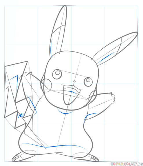 jak narysować pikaczu z pokemon krok 7