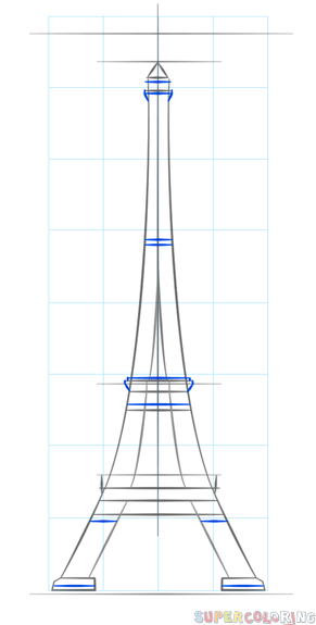 jak narysować wieżę Eiffela krok 6