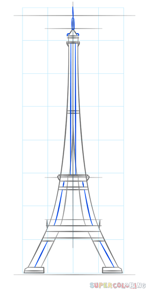 jak narysować wieżę Eiffela krok 7