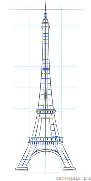 jak narysować wieżę Eiffela krok 9