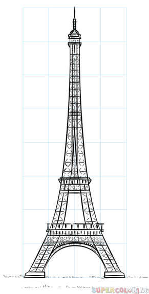 jak narysować wieżę Eiffela krok 10