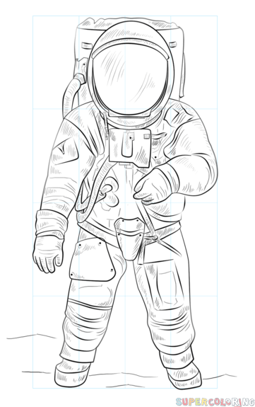 jak narysować astronautę krok 9