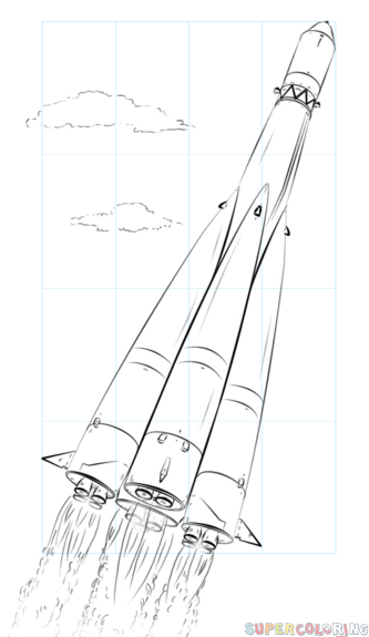 jak narysować rakietę kosmiczną krok 29