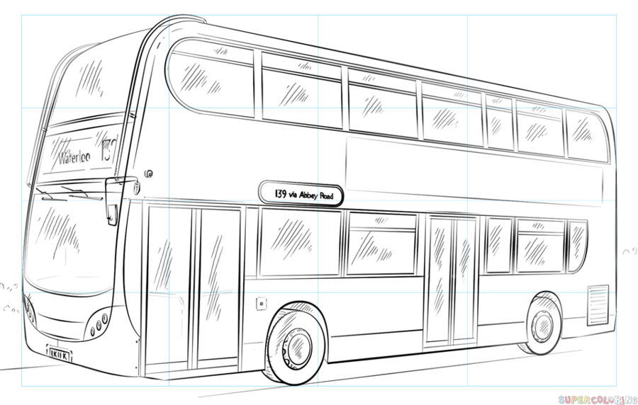 jak narysować autobus piętrowy