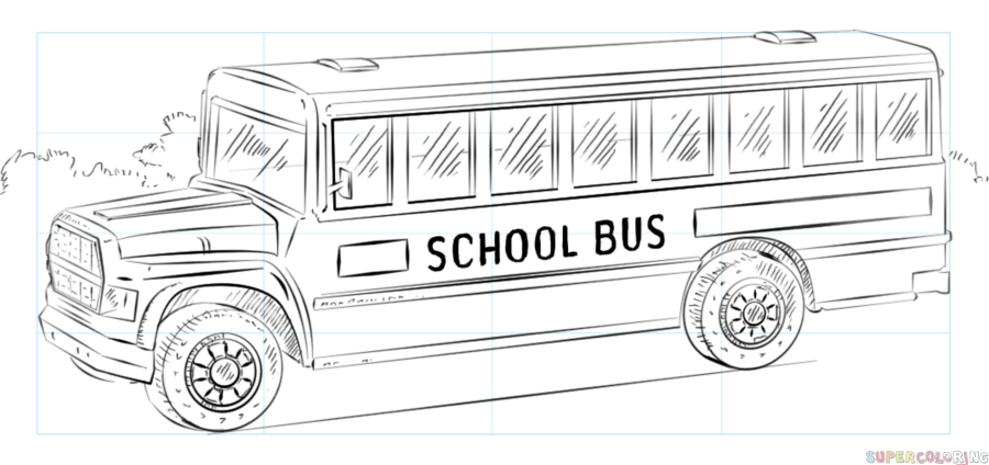 jak narysować autobus szkolny