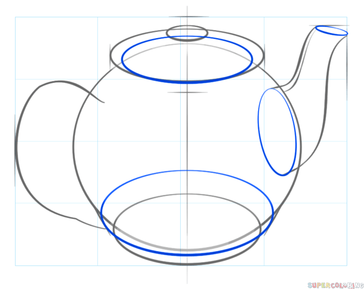 jak narysować dzbanek z herbatą krok 4