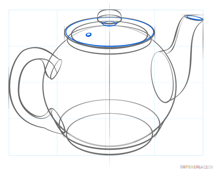 jak narysować dzbanek z herbatą krok 7