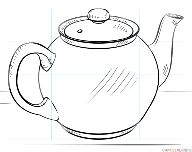 jak narysować dzbanek z herbatą
