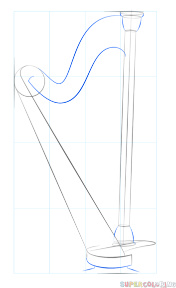jak narysować harfę krok 6