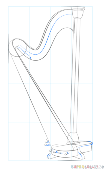 jak narysować harfę krok 8