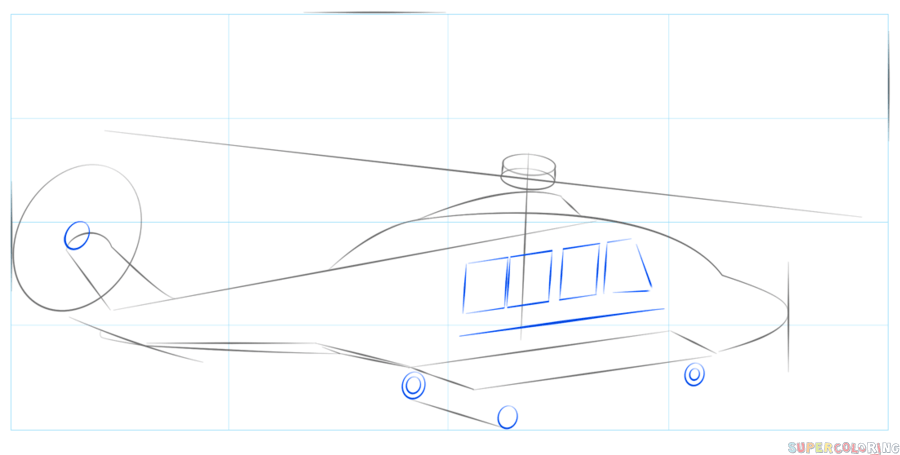 jak narysować helikopter krok 5