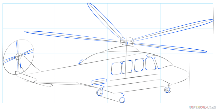 jak narysować helikopter krok 7