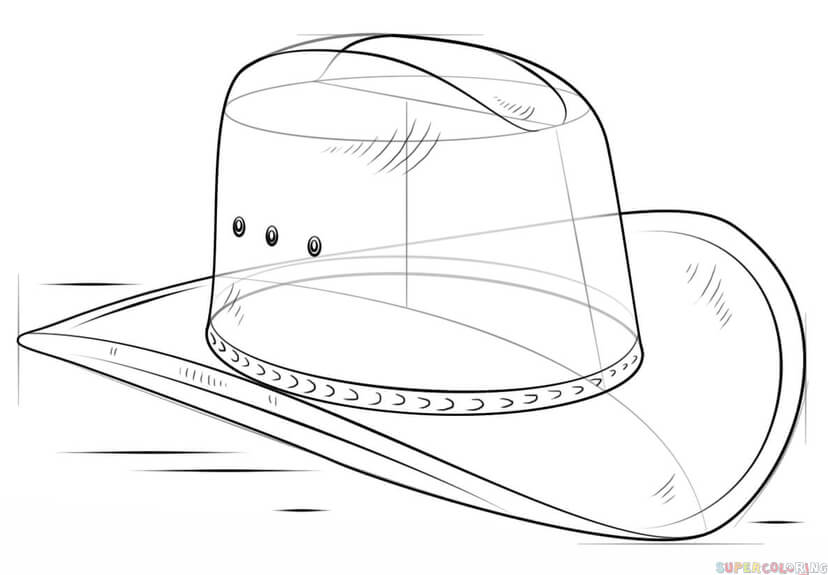 jak narysować kapelusz kowboya krok 7