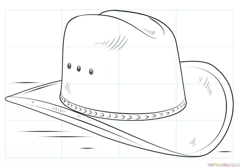 jak narysować kapelusz kowboya krok 8
