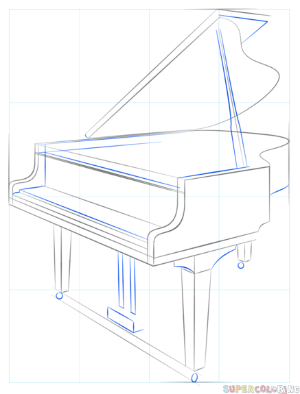 jak narysować pianino krok 6