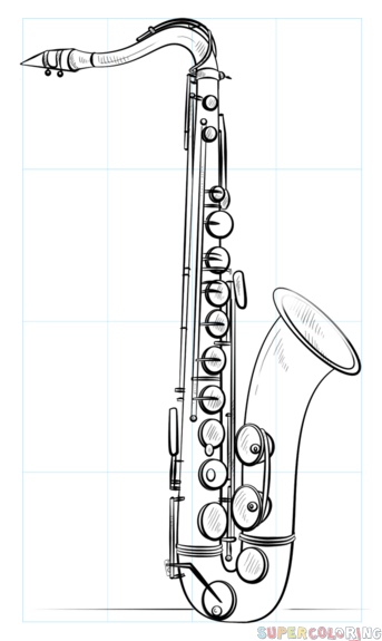 jak narysować saksofon