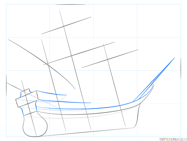 jak narysować statek piracki krok 3