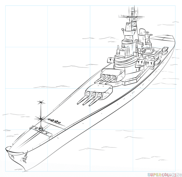 jak narysować statek wojenny