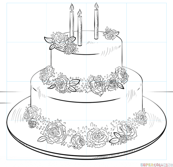 jak narysować tort urodzinowy krok 8