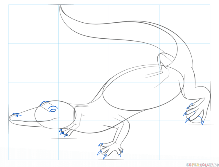 jak narysować aligatora krok 7