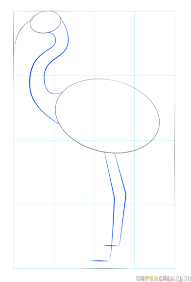 jak narysować flaminga krok 2