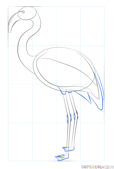 jak narysować flaminga krok 6