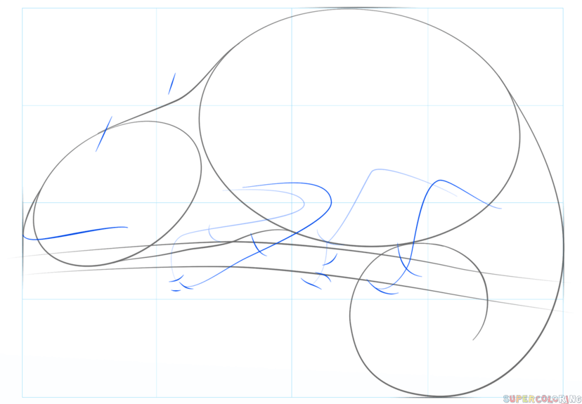 jak narysować kameleona krok 3