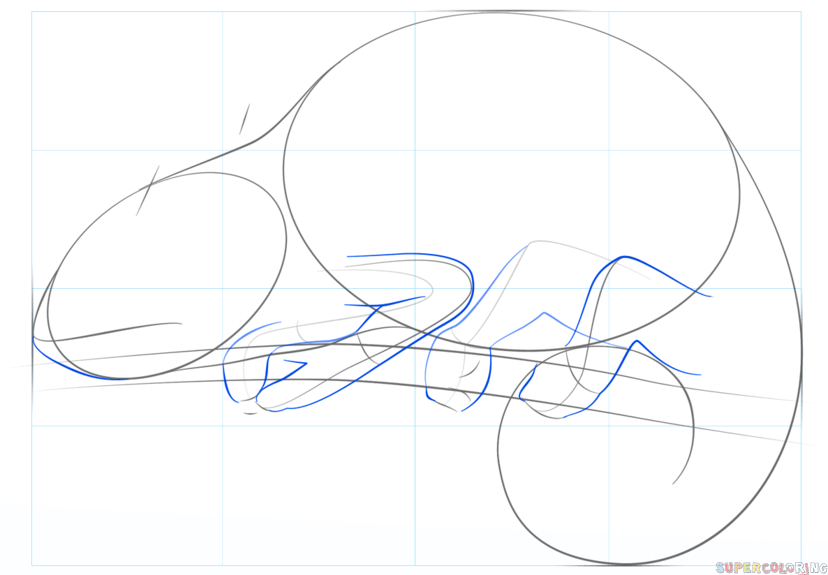jak narysować kameleona krok 4