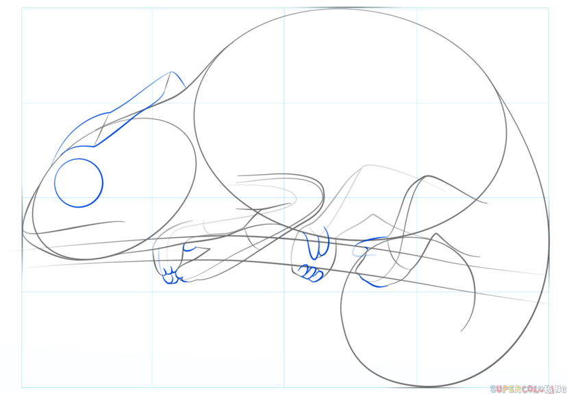 jak narysować kameleona krok 5