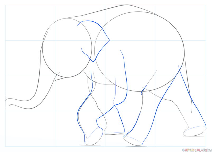 jak narysować małe słoniątko krok 4