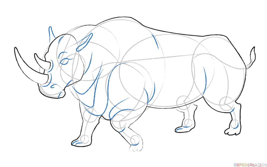 jak narysować nosorożca krok 5