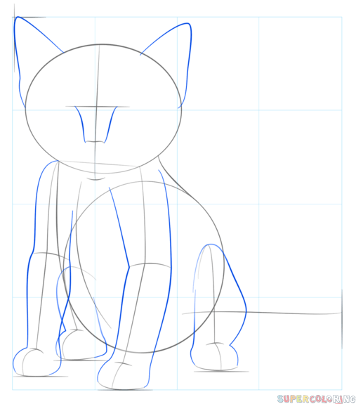 jak narysować słodkiego koteczka krok 4