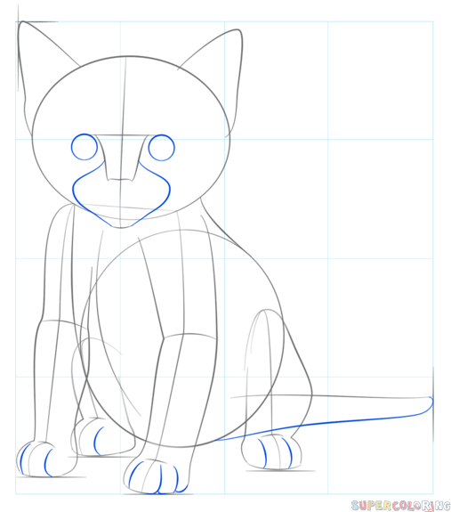 jak narysować słodkiego koteczka krok 5