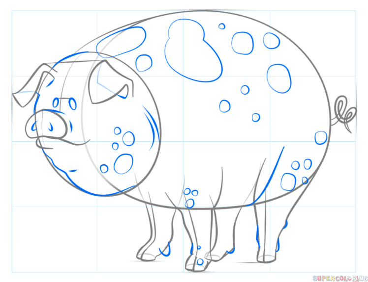jak narysować świnkę z bajku krok 6
