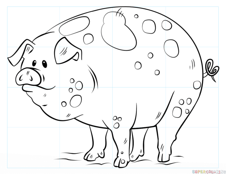 jak narysować świnkę z bajku krok 8